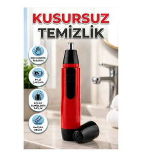 Raks Leo Kulak Burun Tüy Temizleme Makinesi Pilli Kırmızı Ergonomik Kişisel Bakım Cihazı