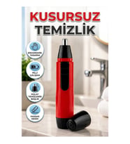 Raks Leo Kulak Burun Tüy Temizleme Makinesi Pilli Kırmızı Ergonomik Kişisel Bakım Cihazı