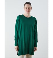 LCWAIKIKI Classic Yeşil Bisiklet Yaka Kadın Triko Tunik