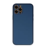 Apple İphone 12 Pro Max Kılıf Coco Deri Silikon Kapak - Açık Mavi