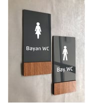Wooden Serisi Dikey WC Yönlendirme Levha Seti