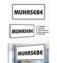 Muhasebe Yazılı Beyaz MDF Kapı Levhası