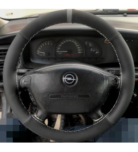 DİKİŞLİ DİREKSİYON KILIFI NUBUK DERİ NOKTALI DERİ GRİ YÜZÜK GRİ DİKİŞLİ OPEL VECTRA B İÇİN