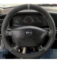 DİKİŞLİ DİREKSİYON KILIFI NUBUK DERİ NOKTALI DERİ GRİ YÜZÜK GRİ DİKİŞLİ OPEL VECTRA B İÇİN