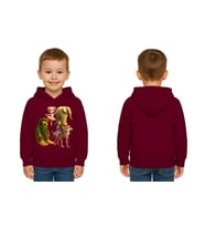 Unisex Brainrot Baskılı Çocuk Swaetshirt Kapüşonlu 3 İplik Şardonlu (Bordo)