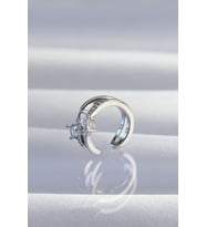 Northcity Pirinç Gümüş Renk Zirkon Taşlı Damla Earcuff Küpe 5886
