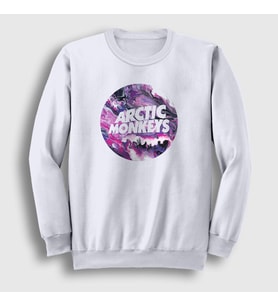 Presmono Unisex Beyaz Planet Arctic Monkeys Sweatshirt 293450tt