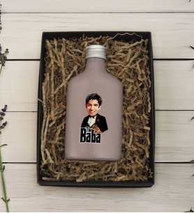 BK Gift Hediye Kutulu Kişiye Özel The Baba Karikatürlü Mat Gri Tasarım Cam Şişede 200 ml Kolonya-1, Babaya Hediye, Babalar Günü Hediyeleri, Hediyelik Baskılı Kolonya