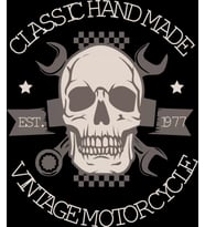 Vintage Motorcycle Sticker 10x10 cmRenkli Sticker