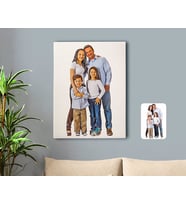 BK Gift Kişiye Özel Tam Boy Aile Karikatürlü Kanvas Tablo 50x70cm-1