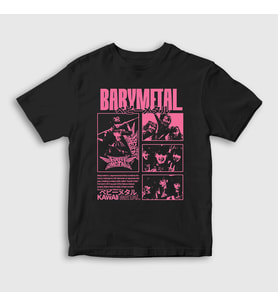 Presmono Unisex Çocuk Siyah Kawaii Müzik Babymetal T-Shirt 527411tt