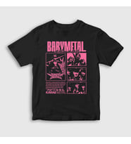 Presmono Unisex Çocuk Siyah Kawaii Müzik Babymetal T-Shirt 527411tt