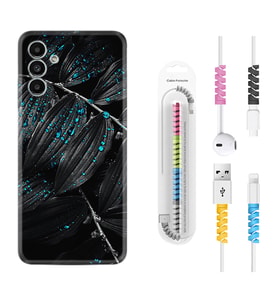 Samsung A23 A31 A32 A50 A51 A52 A53 A70 Kılıf Kablo Koruma Spiral Silikon Foid Green 1643
