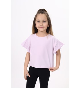 Toontoy Kız Çocuk Tişört (Açık Lila)