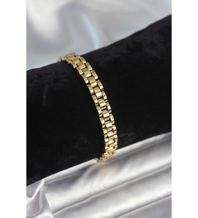 316L Çelik Gold Renk 7 mm Kalınlık Erkek Bileklik 5886 - HPSBYI4843-8318