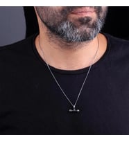 925 Ayar Gümüş Sade Dumbell Erkek Kolye