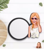 BK Gift Kişiye Özel Kadın Karikatürlü Ahşap Bardak Altlığı-18