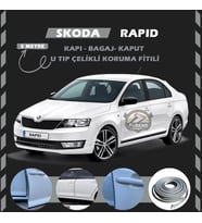 Skoda Rapid Oto Araç Kapı Koruma Fitili 5metre Parlak Gri Renk