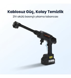 Oto Yıkama Tabancası HX-3000 Şarjlı Akü Çift Batarya Yüksek Basınçlı Çantalı Araç Yıkama Makinesi