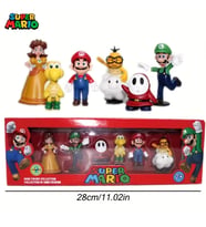 Süper Mario 6'lı Set Mario ,Luigi, Yoshi, Prenses Figür Seti Oyuncaklar