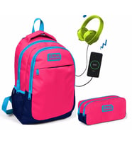 Coral High Kids Narçiçeği  Kız Çocuk İlkokul Çantası ve Kalemlik Seti - USB Soketli