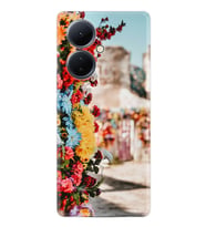 Vivo V29 Lite Kılıf Silikon Desen Özel Seri Gerçek Çiçekler 1743
