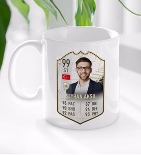 BK Gift Kişiye Özel Futbolcu Kartı Tasarımlı Beyaz Kupa Bardak-10