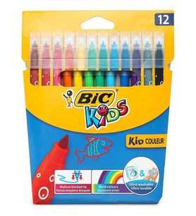 Bic Keçeli Boya Kalemi Kids Couleur Yıkanabilir 12 Renk 920293 (Karışık)