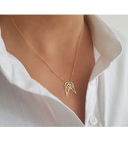 Kişiye Özel 925 Ayar Gümüş Melek Kanadı Kolye