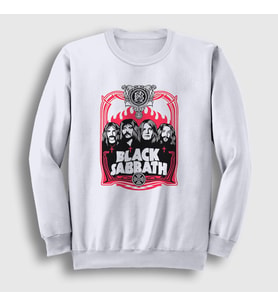 Presmono Unisex Beyaz Band V2 Black Sabbath Sweatshirt 376041tt