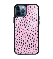 iPhone 13 Pro Max Pembe Benek Tasarımlı Glossy Telefon Kılıfı