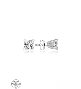 SWAROVSKİ TAŞLI  ZİRCONİA PIRLANTA MONTÜR TEK TAŞ 925 AYAR GÜMÜŞ KÜPE