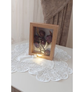 15x20x5 cm Anı Çerçevesi! Yeni Moda Çiçek Anı Çerçevesi! İsteme Çiçeği! Derin Gül Kutusu-Dikey