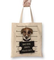 Bad Dog Pug Köpek Bez Çanta Uzun Saplı