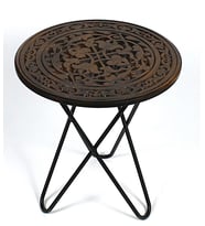 Ahşap Oymalı Yuvarlak Sehpa 40 cm