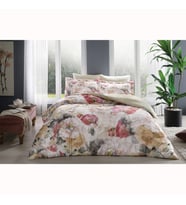 Linens Saten Charlene Tek Kişilik Nevresim Takımı Bej (Antrasit)