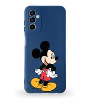 Samsung Galaxy M13 Uyumlu Lansman Kılıf Altı Kapalı İçi Kadife  Mickey Mouse-D Tasarımlı  Kapak (Şeffaf)