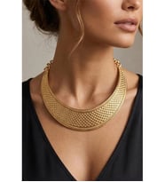 METALİZE PETEK CHOKER TASMA KOLYE
