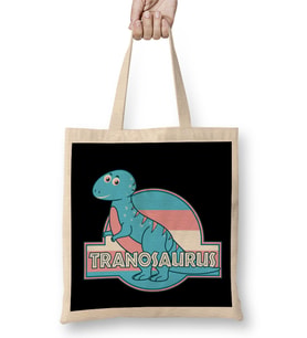 Tranosaurus Pride Dinosaur Bez Çanta Uzun Saplı