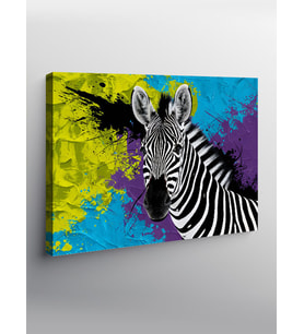 Kanvas Tablo Zebra Renk Patlaması