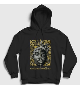 Presmono Unisex Siyah Biggie Smalls Tupac Shakur Kapüşonlu Sweatshirt 45725tt