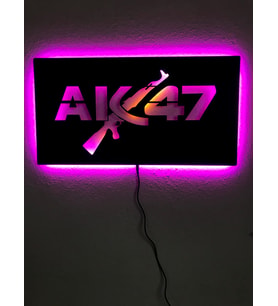 Ak-47 Led Işıklı Tablo