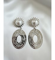 Çelik Güneş Sallantı Küpe (Gümüş)