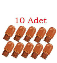 T10 DİPSİZ AMPÜL TURUNCU 5WATT 12VOLT 10 ADET (Siyah-Yeşil)