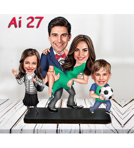 Kişiye Özel Ahşap Biblo - Aile Karikatür Biblo - 4 Kişilik Aile Biblo 10