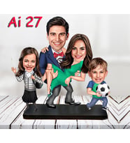 Kişiye Özel Ahşap Biblo - Aile Karikatür Biblo - 4 Kişilik Aile Biblo 10
