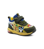 Khayt ZıpZıp Ortopedik Hafif Yuva Kreş Ev Unisex Işıklı Çocuk Spor Ayakkabı (Haki-Sarı)
