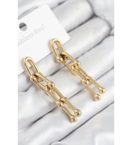 316L Çelik Sallantılı Tifany Model Gold Renk Kadın Küpe - TJ-BKP11213