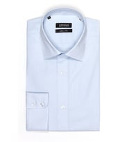 PİNGÖMLEK WESTBOURNE BACH AÇIK MAVİ BEYAZ MİNİ EKOSE %100 Pamuk  Kolay Ütülenir Slim Fit Cutaway Yakalı Cepsiz Erkek Gömlek (Beyaz-Mavi)