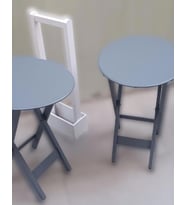 Zigon Çanta Sehpa 90122 Oval Model İkili Takım Ahşap Mdf Gri Renk Uyum El Yapımı